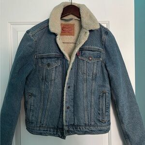 Levi's Blue Denim Sherpa Jacket jean